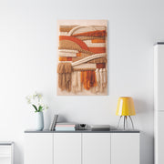 Boho Textile Orange Fiber Composition Wall Art & Canvas Print