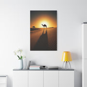 Lone Ostrich in Desert Sunset Wall Art & Canvas Prints