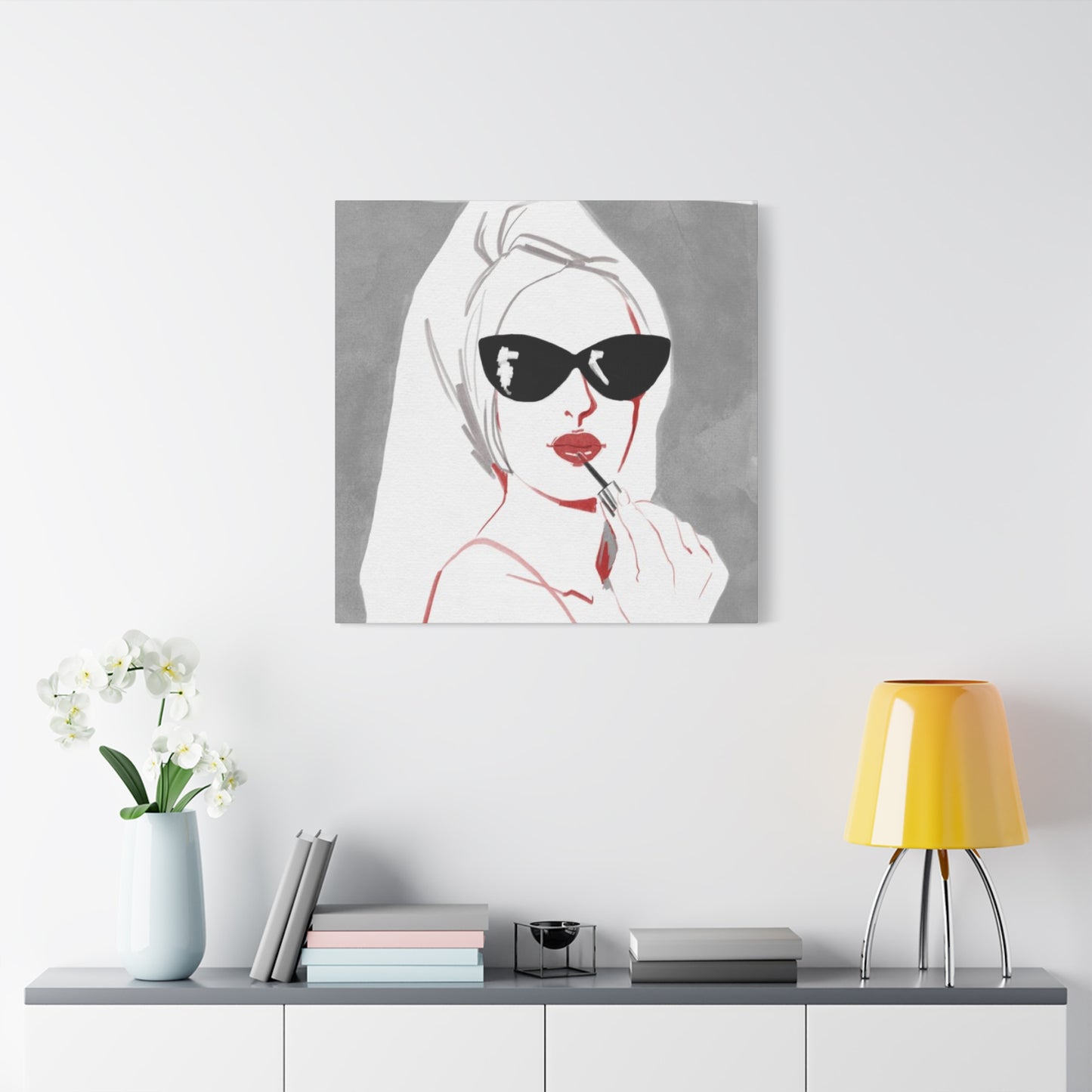 Model Lips Drawing Wall Art & Canvas Prints