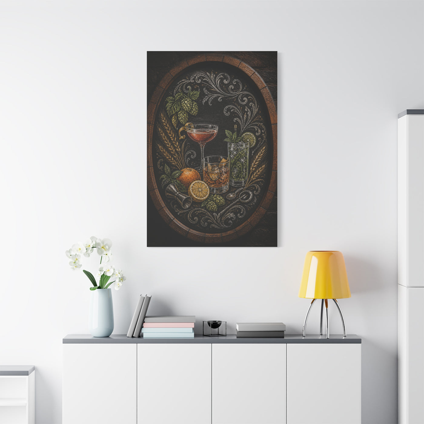 Chalkboard Cocktail Illustration Wall Art & Canvas Print