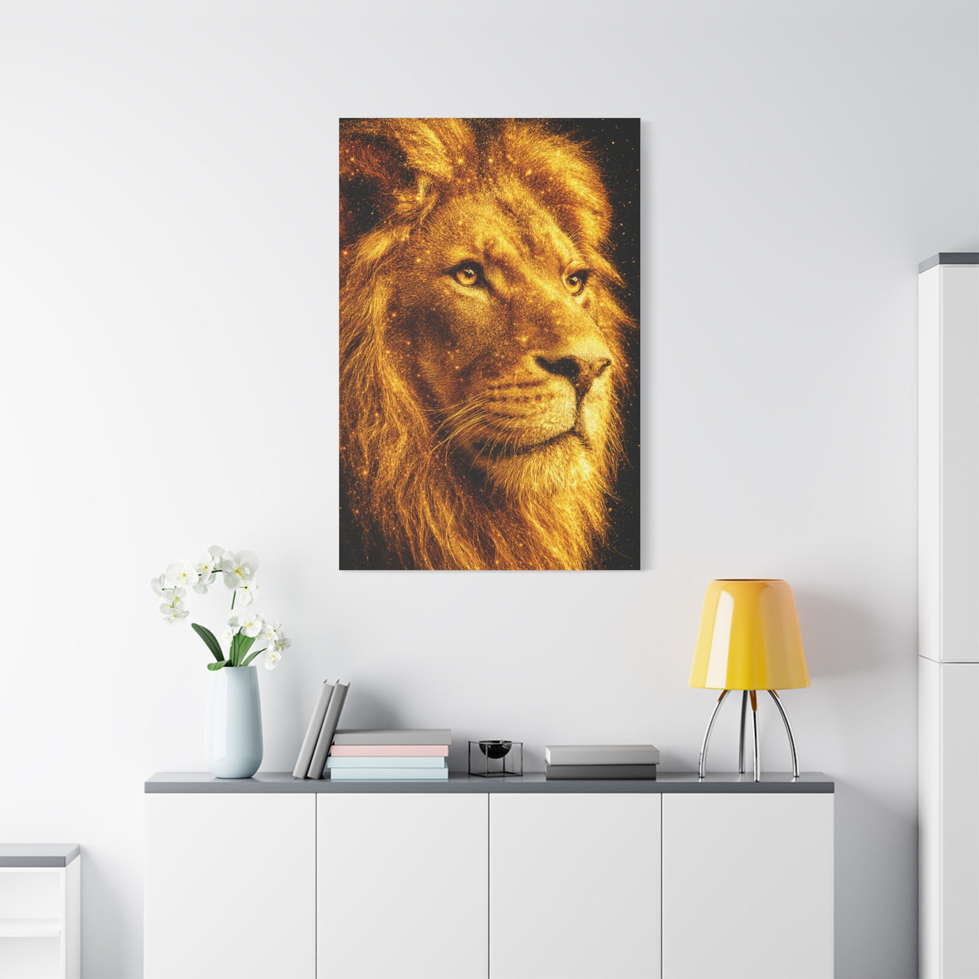 Golden Lion Portrait Wall Art & Canvas Print