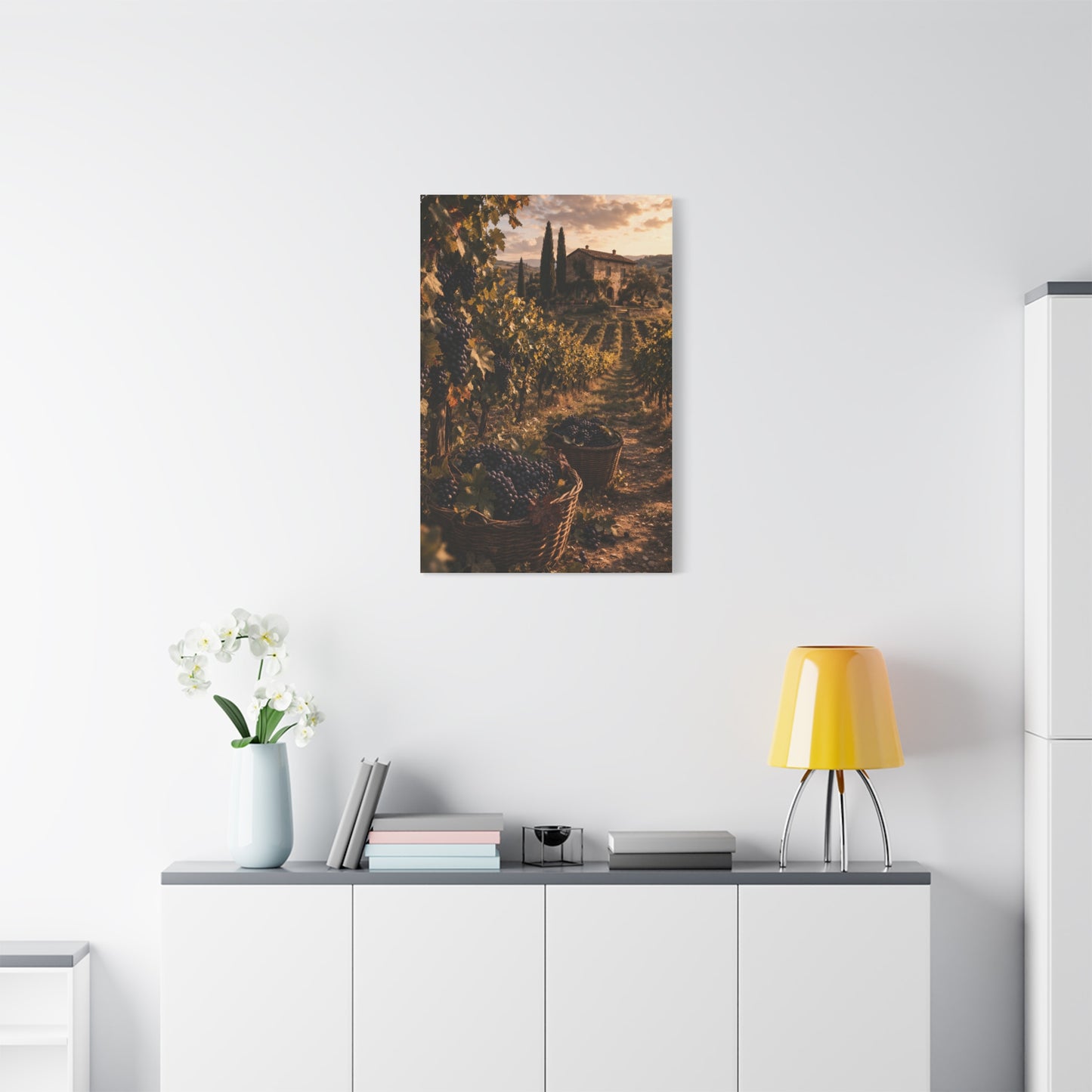 Tuscan Vineyard Harvest Scene Wall Art & Canvas Print