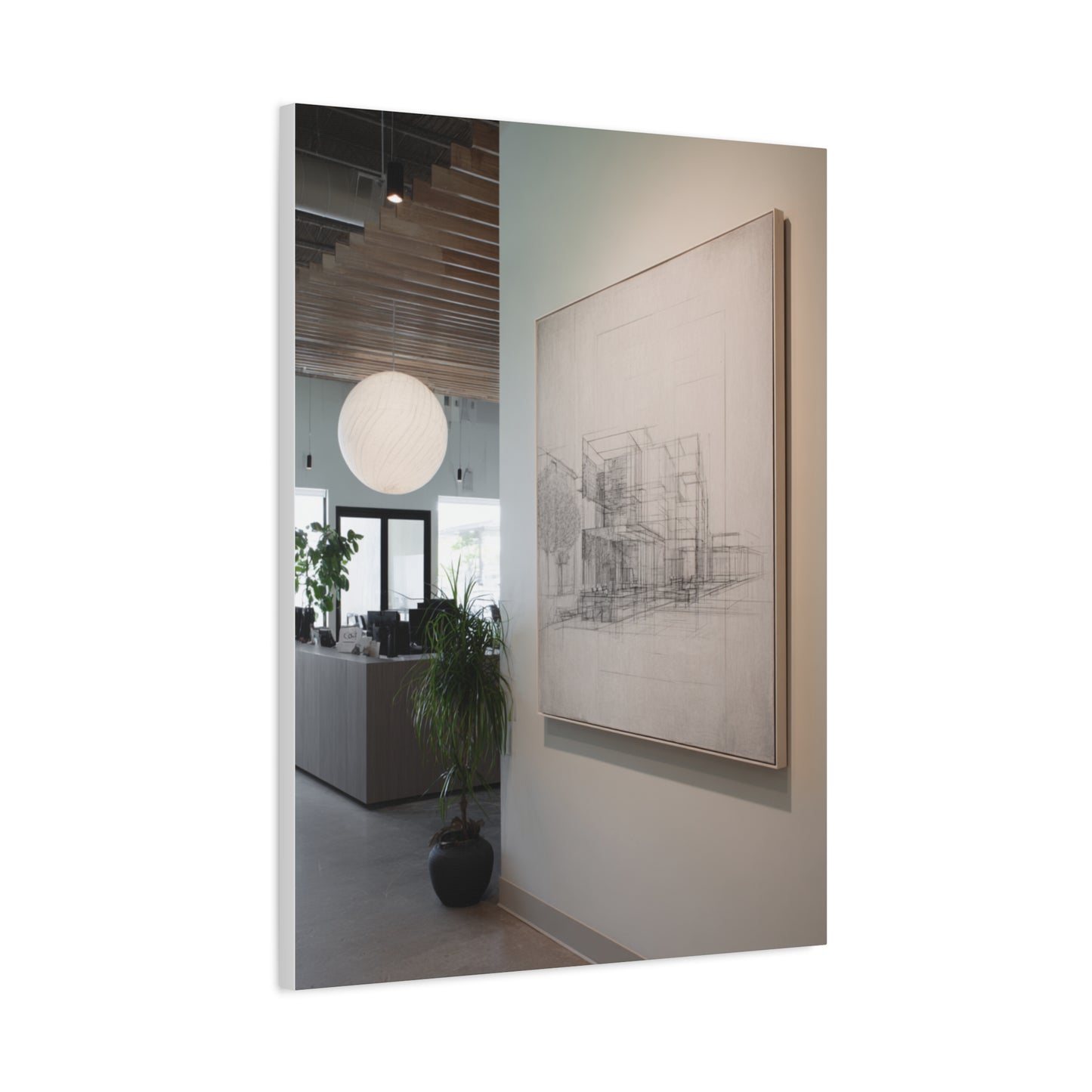 Refined Architectural Linework Artwork Wall Art & Canvas Print