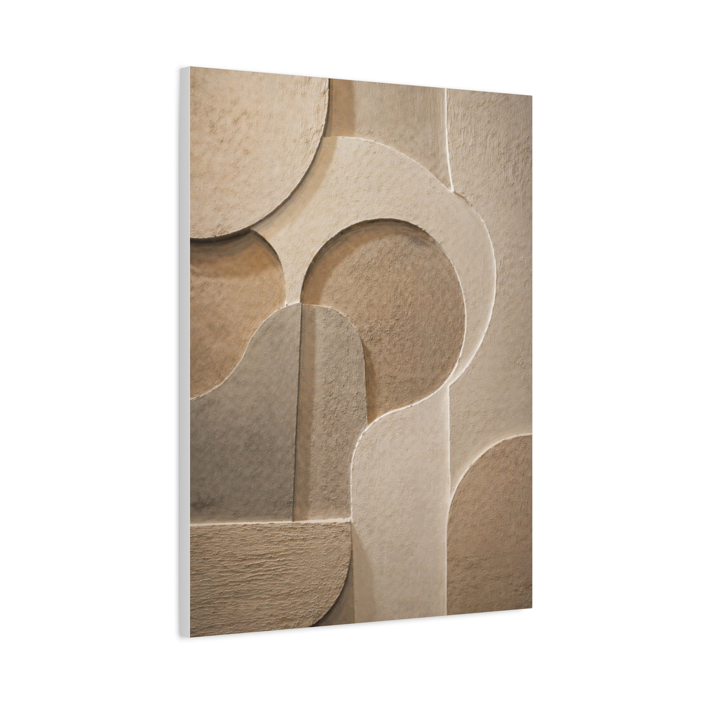 Warm Neutral Plaster Relief Abstract Wall Art & Canvas Print