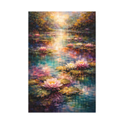 Impressionist Multicolor Water-Lily Pond Wall Art & Canvas Print