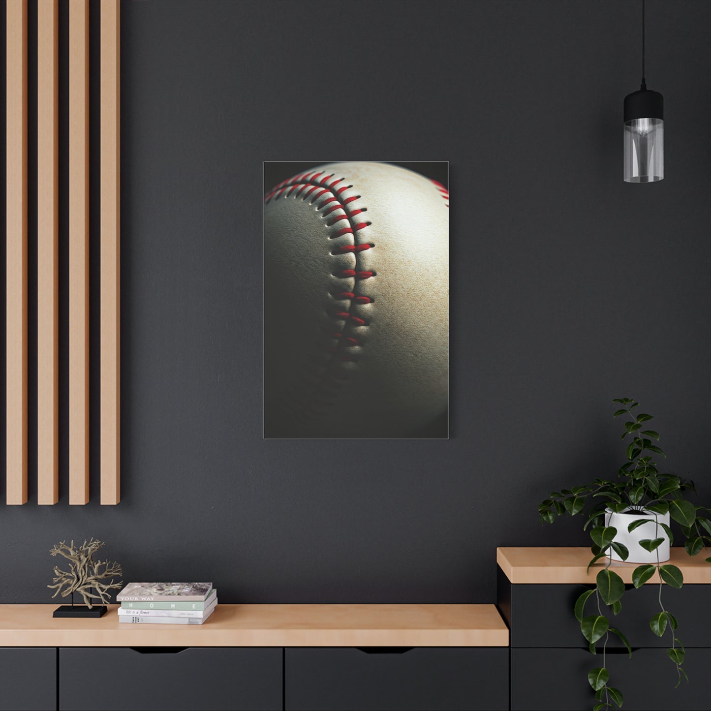 Close-Up Baseball Stitch Detail Wall Art & Canvas Prints