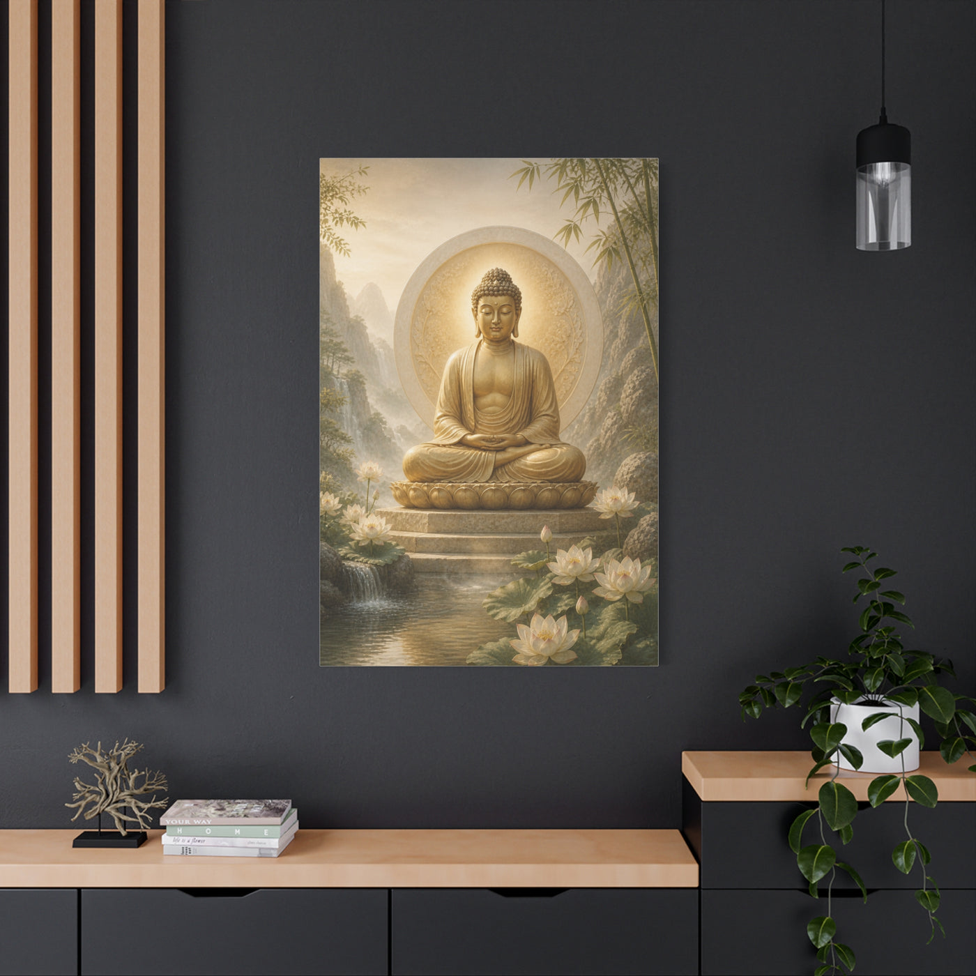 Golden Buddha Meditation Wall Art & Canvas Print