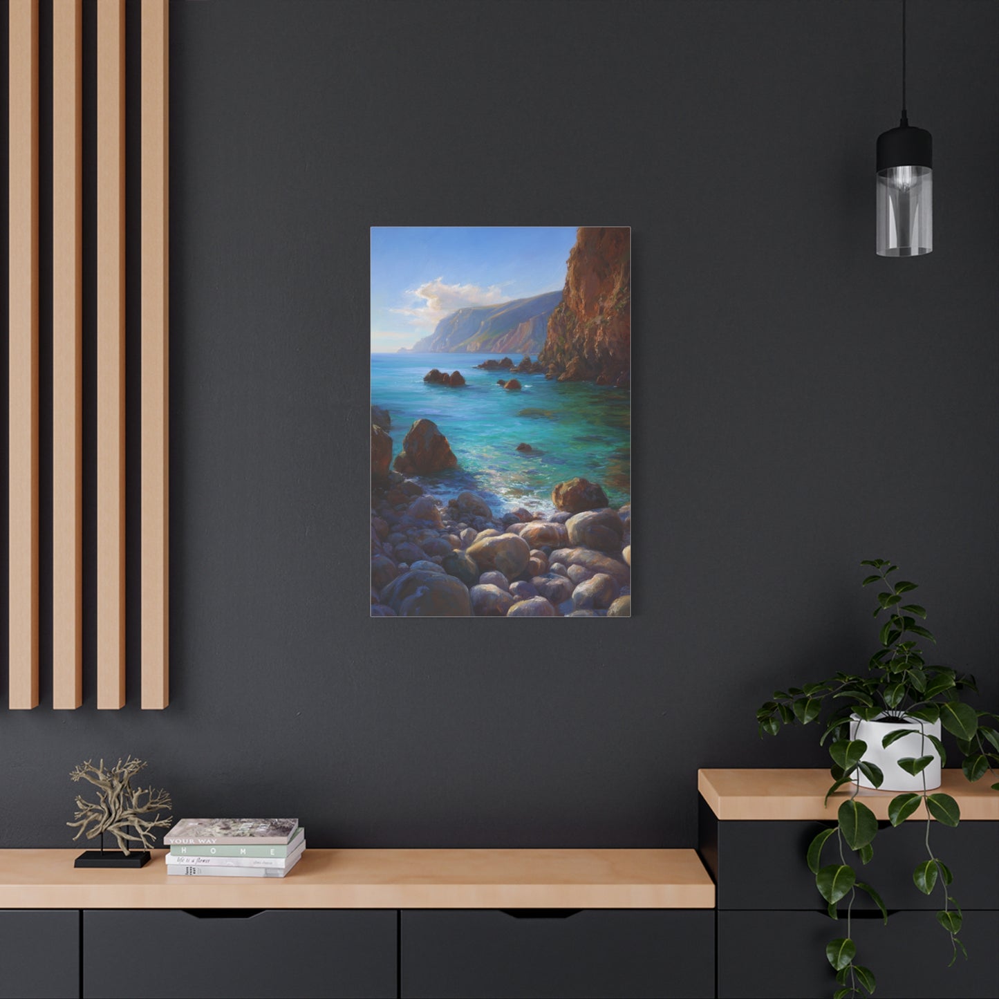 Quiet Turquoise Coastal Cove Wall Art & Canvas Print