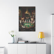 French Bulldog Private Bar Poker Scene Wall Art & Canvas Print