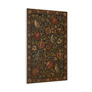Dark Botanical Pomegranate Heritage Textile Wall Art & Canvas Print