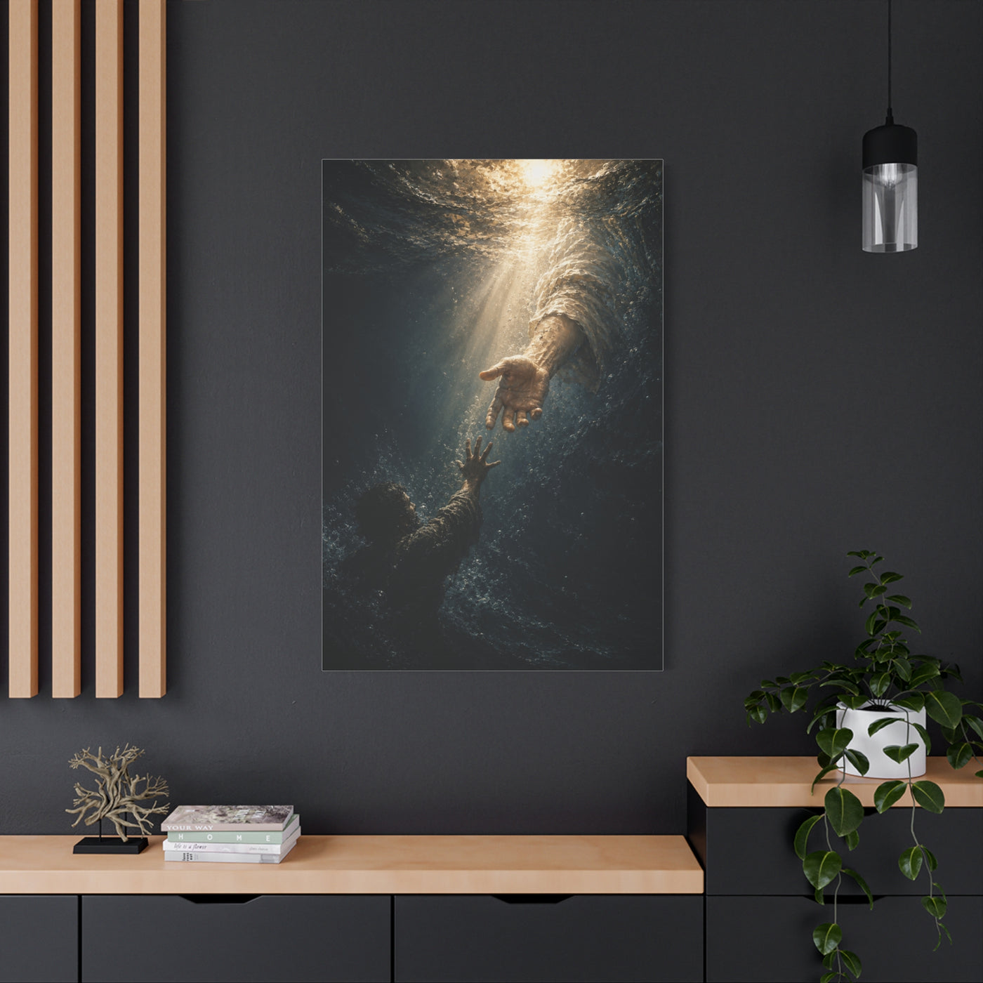 The Hand of God Rescue Scripture Wall Art & Canvas Print