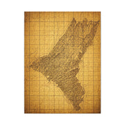 Sepia Gridland Treasure Chart Wall Art & Canvas Prints