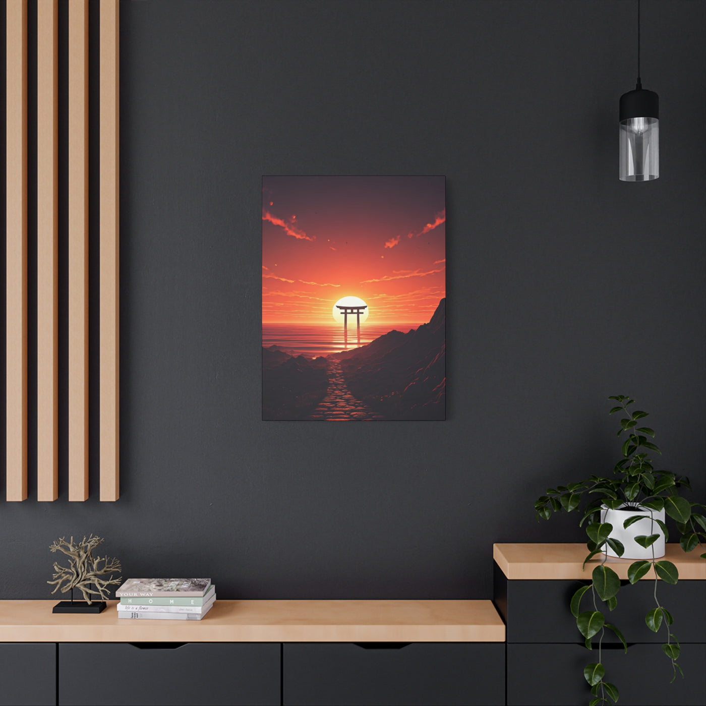 Sacred Horizon Torii Sunset Wall Art & Canvas Prints