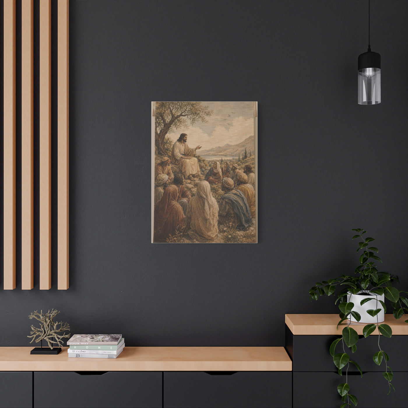 Sermon on the Hillside Tapestry Wall Art & Canvas Print