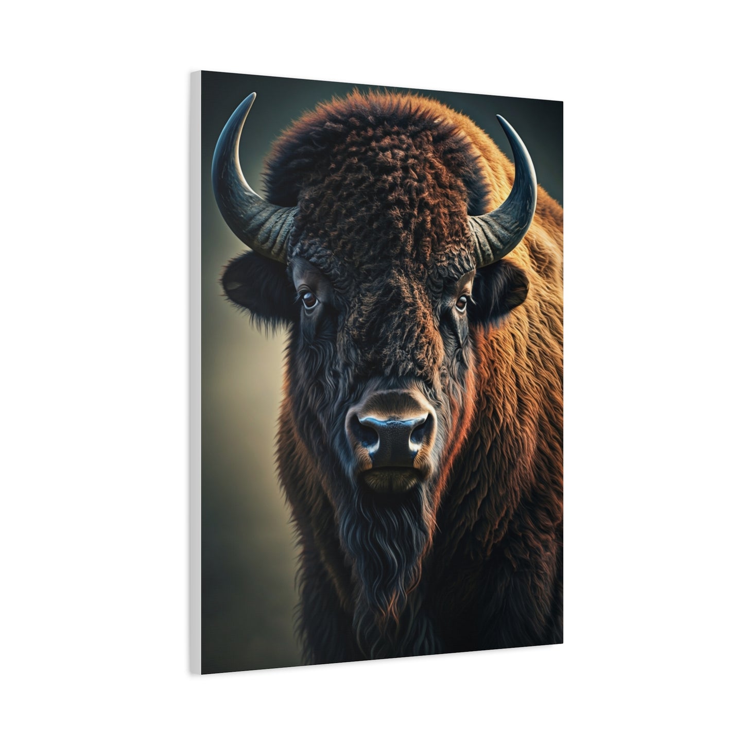 Cinematic American Bison with Golden Rim Light Wall Art & Canvas Print