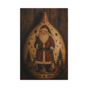 Folk Art Santa Gourd Plaque Wall Art & Canvas Print