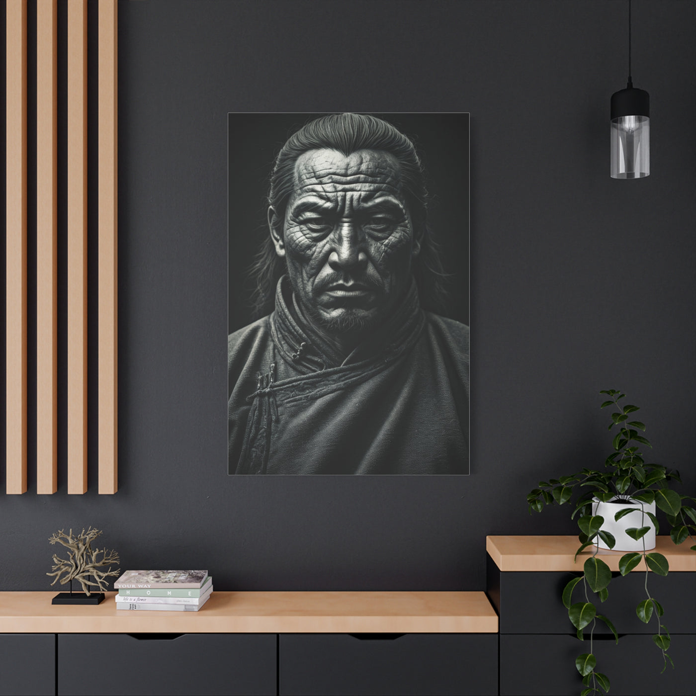 Face of Time Black & White Portrait Wall Art & Canvas Prints