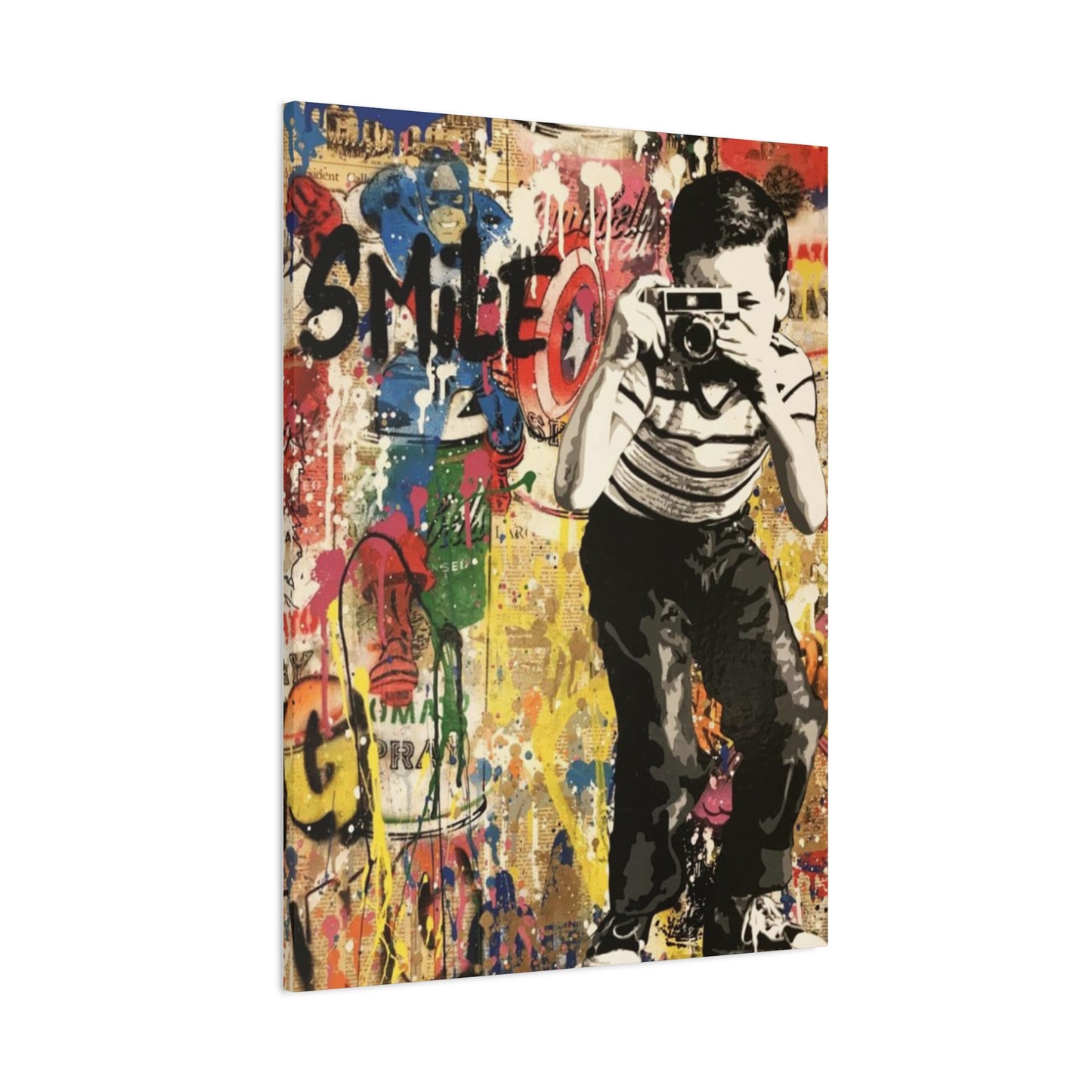 Smile Abstract Painting Mixed Media Wall Art & Canvas Prints