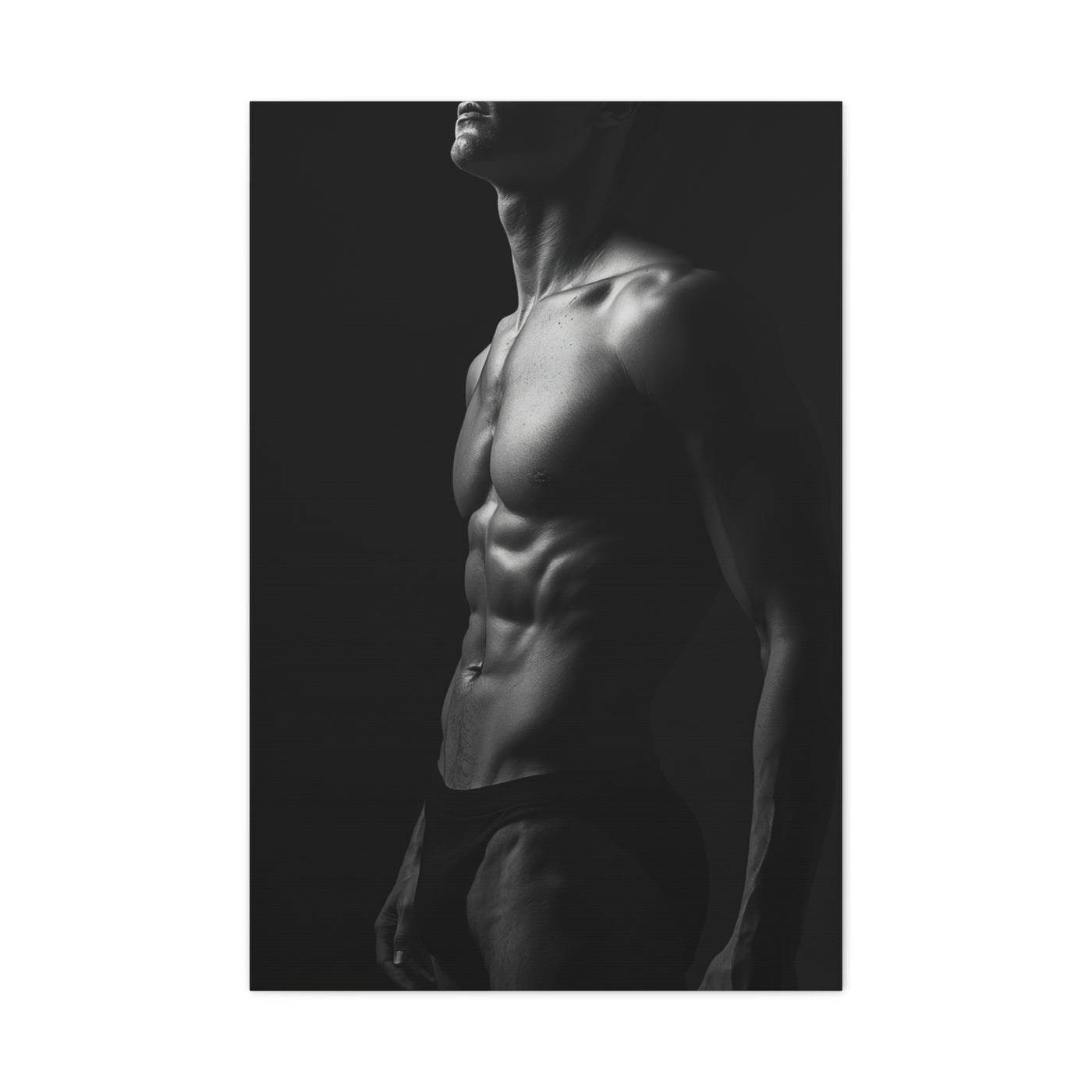 Sculptural Monochrome Torso Study Wall Art & Canvas Print