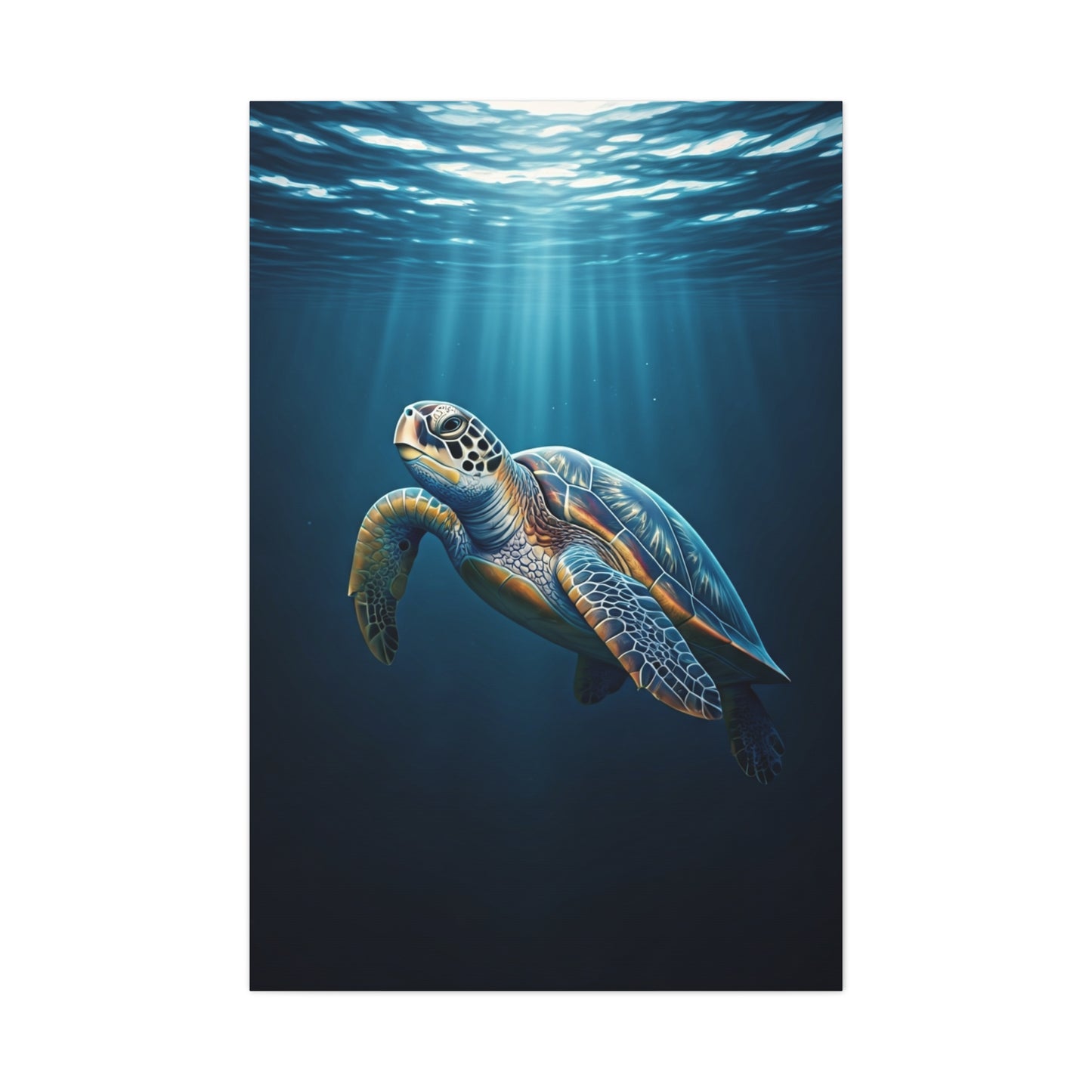 Sea Turtle Beneath Ocean Light Wall Art & Canvas Prints