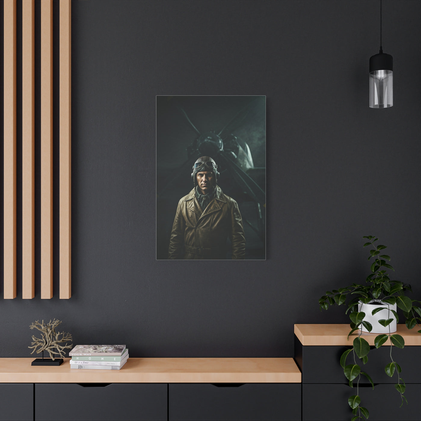 Wartime Pilot Portrait Wall Art & Canvas Prints