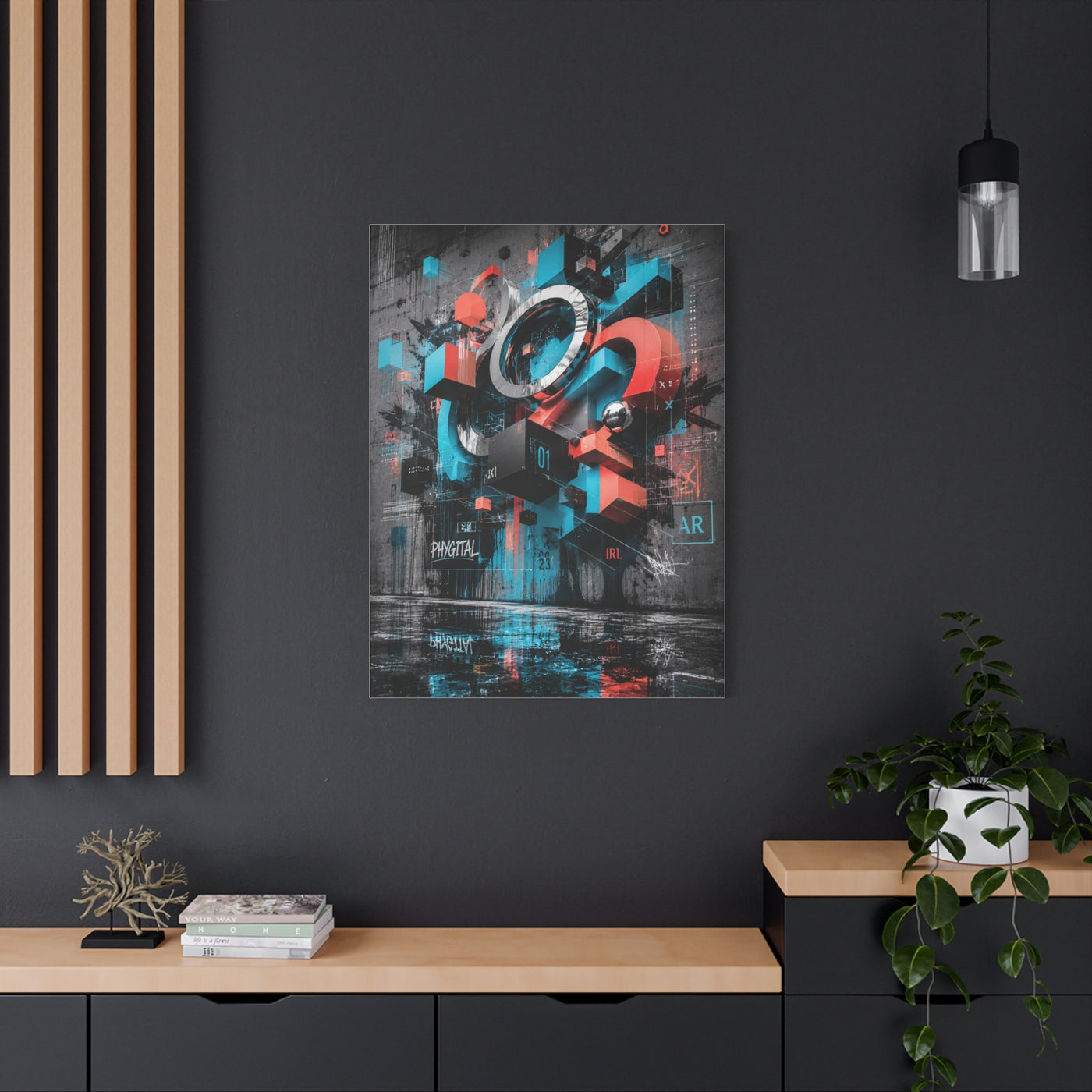 Phygital Abstract Graffiti Composition Street Wall Art & Canvas Print