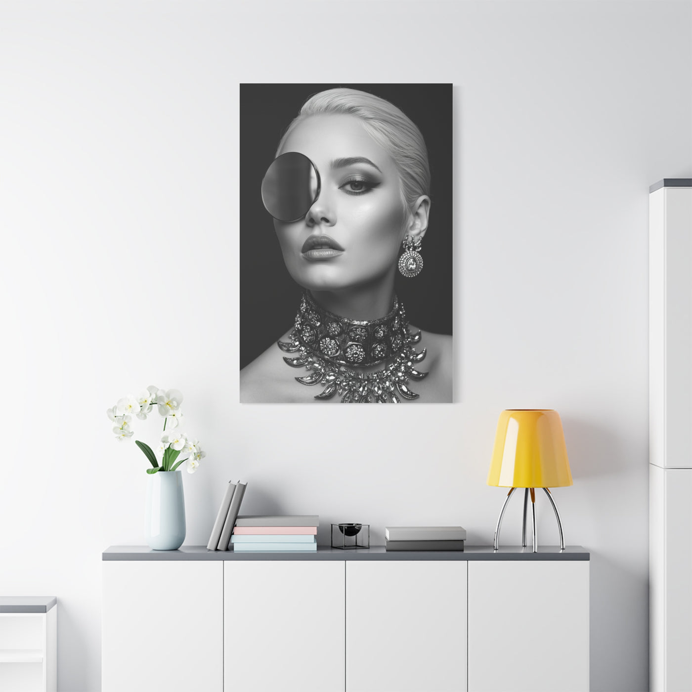 Monochrome Luxury Disc Portrait Wall Art & Canvas Print