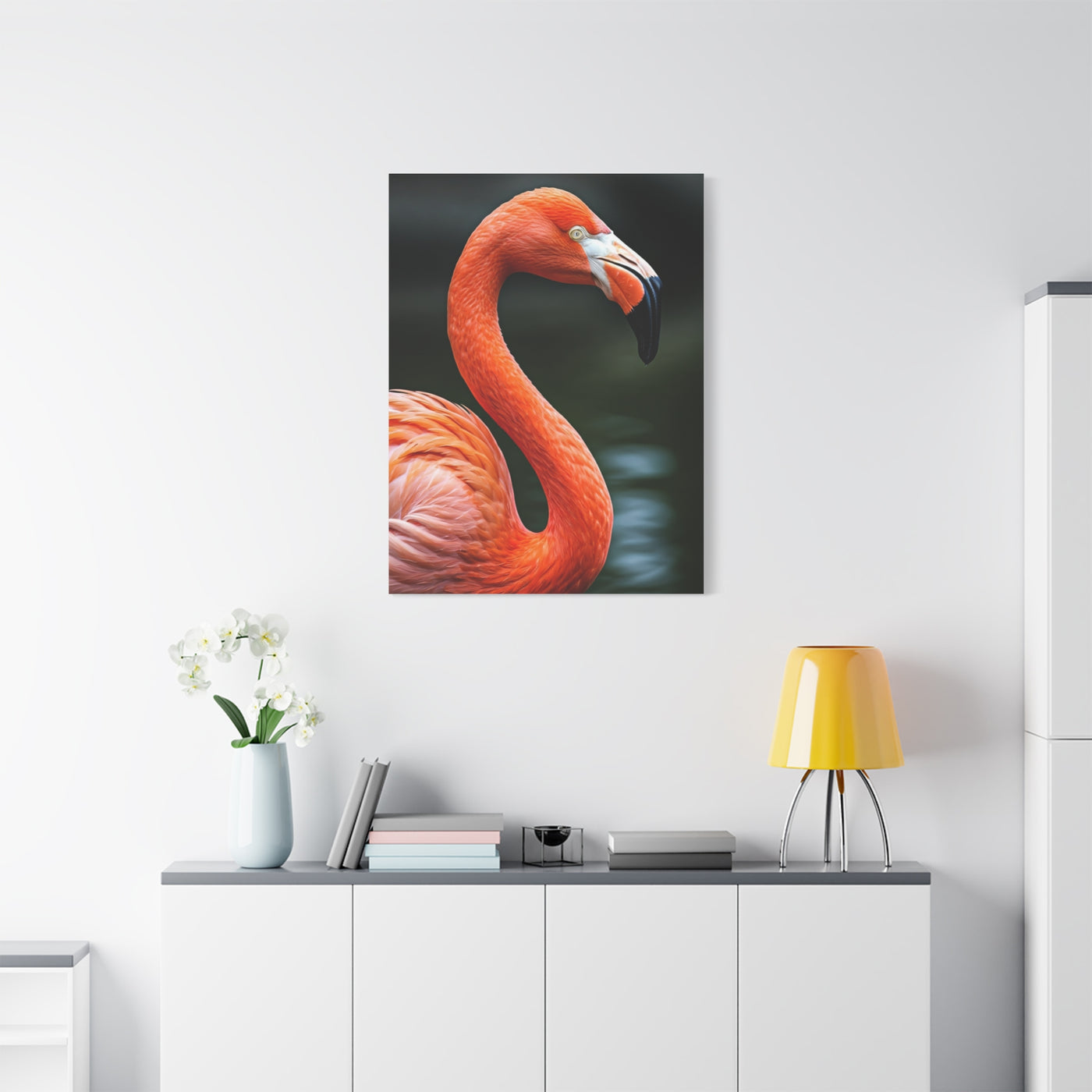 Elegant Pink Flamingo Portrait Wall Art & Canvas Prints