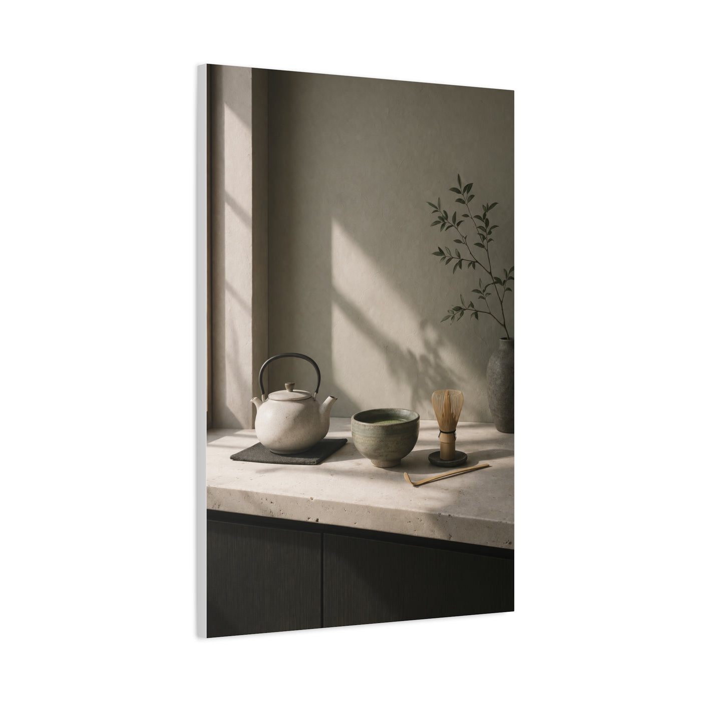 Japandi Tea Kitchen Minimal Still Life Wall Art & Canvas Print