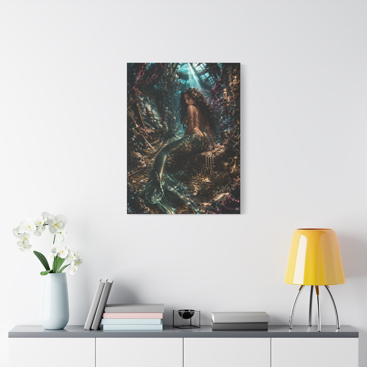 Sunken Treasure Mermaid Chamber Wall Art & Canvas Print