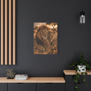 Lion Family Embrace Golden Bond Wall Art & Canvas Print