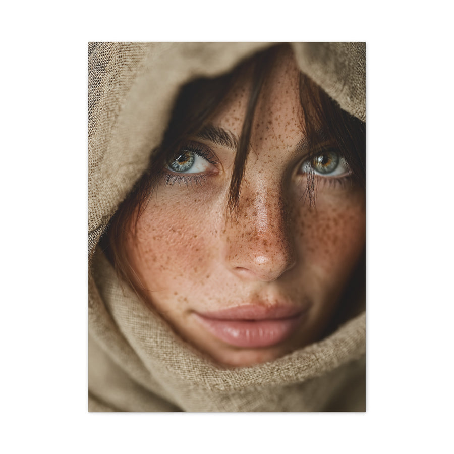 Freckled Muse Linen Hood Portrait Wall Art & Canvas Print