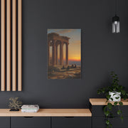 Greek Temple Ruins at Sunset with Philosophers Wall Art & Canvas Print