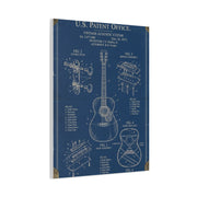 Vintage Acoustic Guitar Patent Blueprint Wall Art & Canvas Print