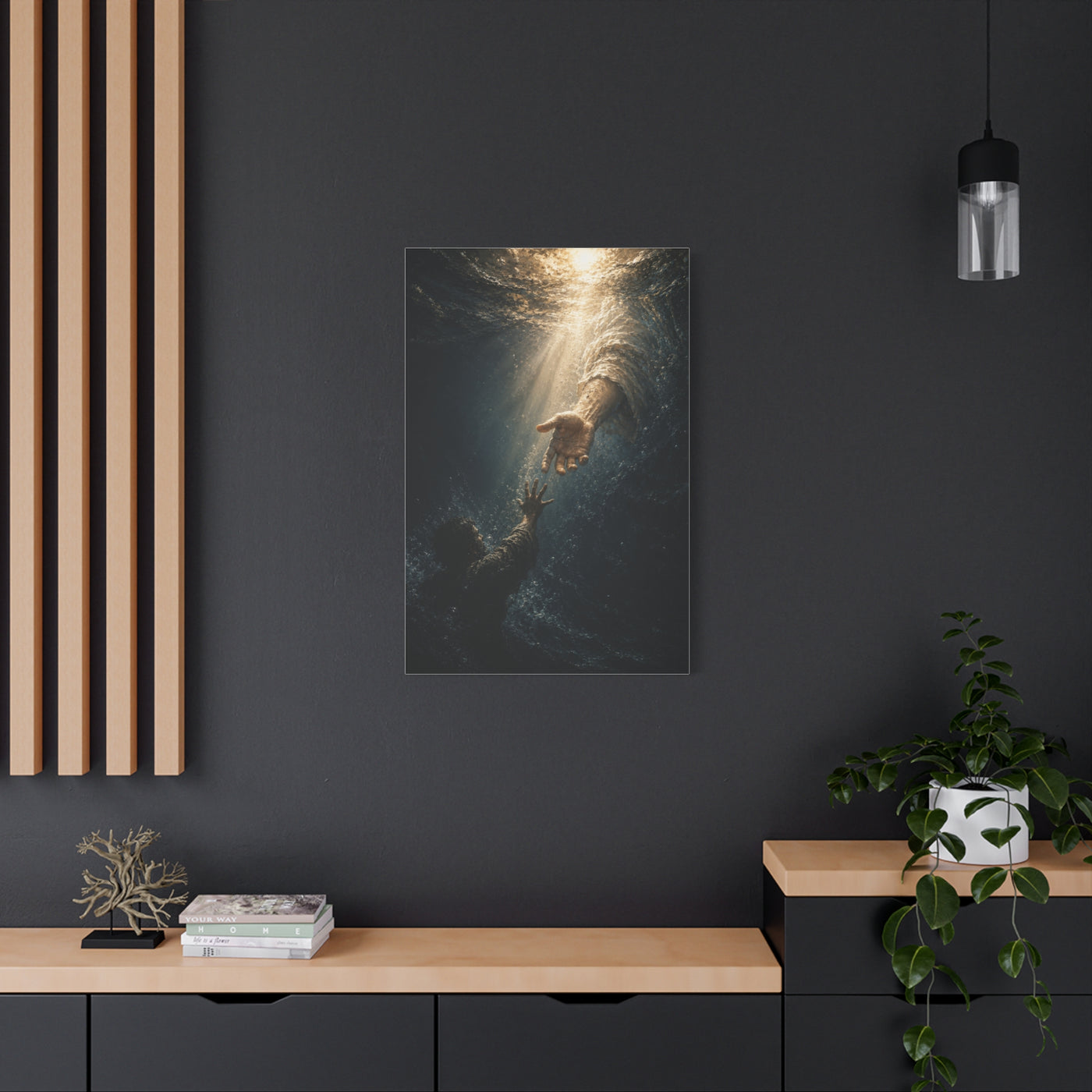 The Hand of God Rescue Scripture Wall Art & Canvas Print