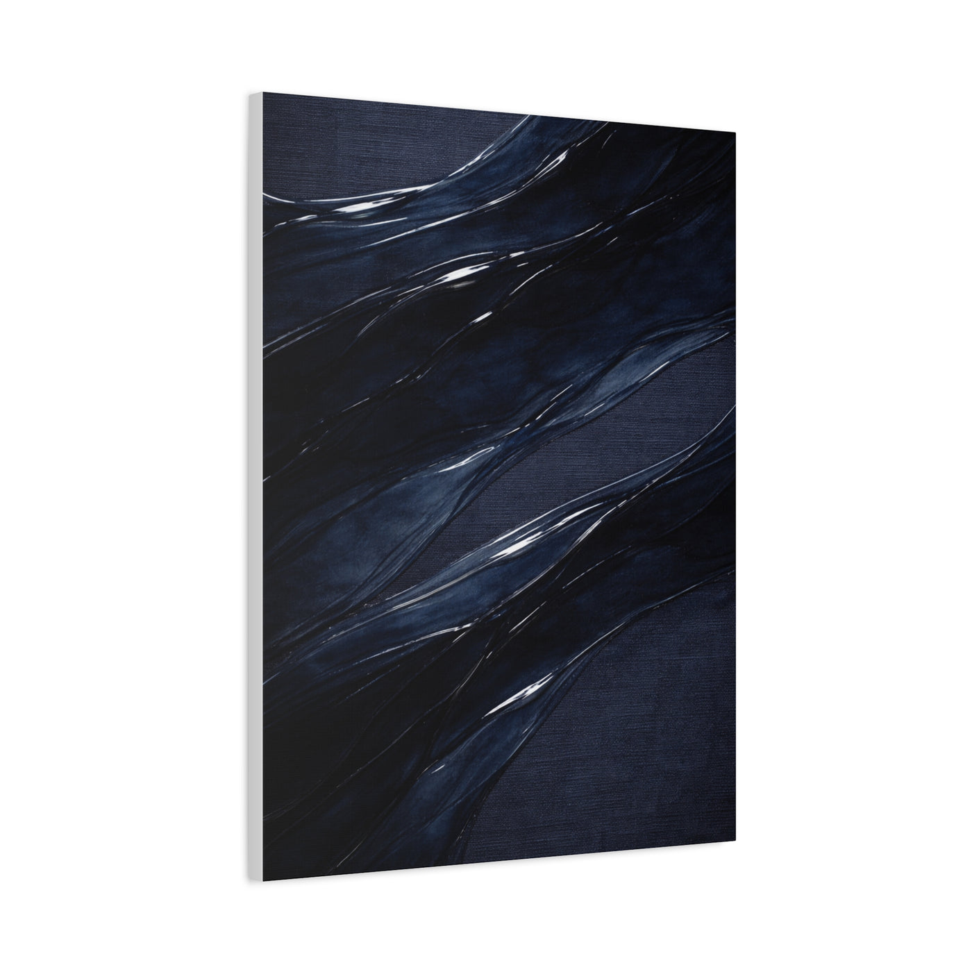 Fluid Navy Wave Abstraction Wall Art & Canvas Print