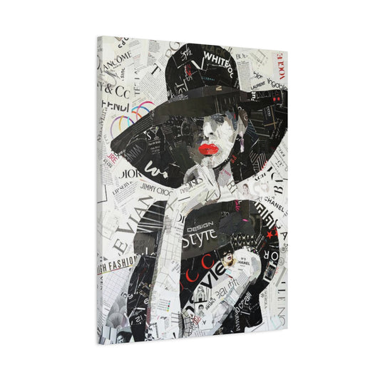 Women With Hat Painting Abstract Mixed Media Wall Art & Canvas Prints