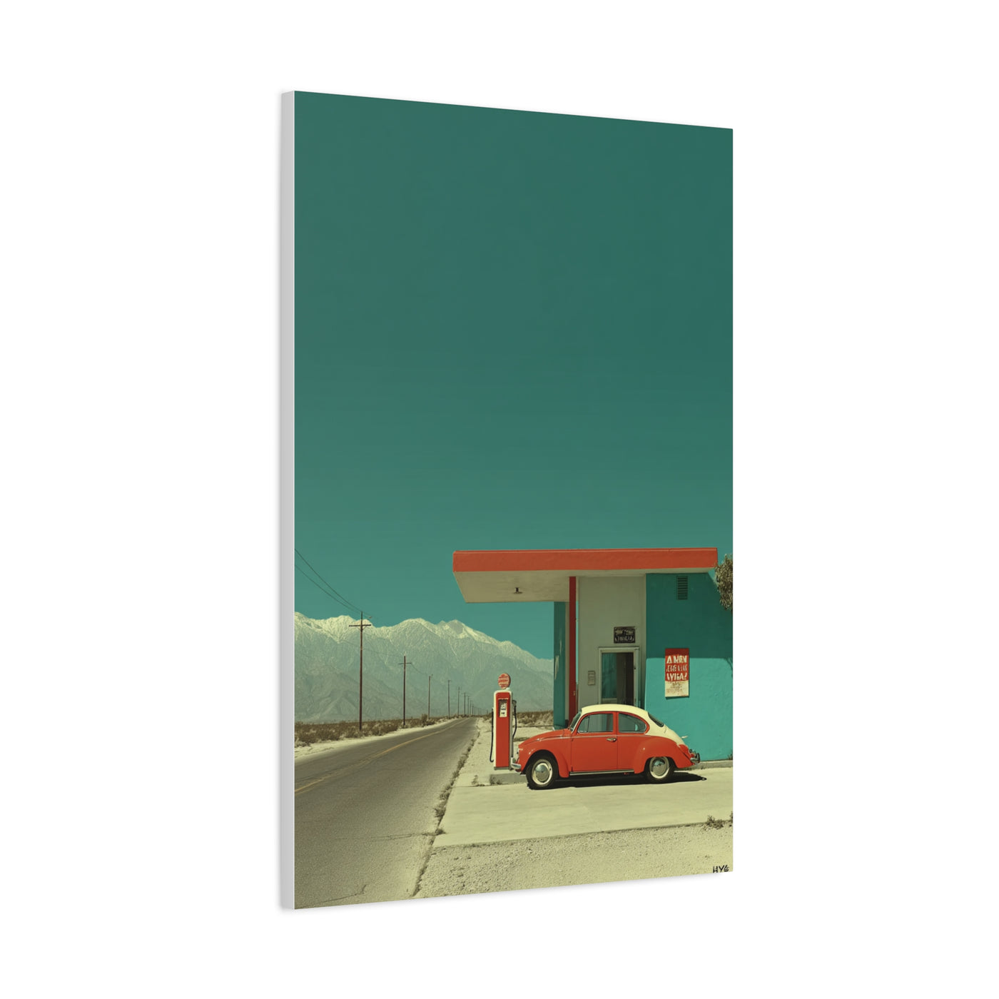 Minimal Desert Station Composition Wall Art & Canvas Print