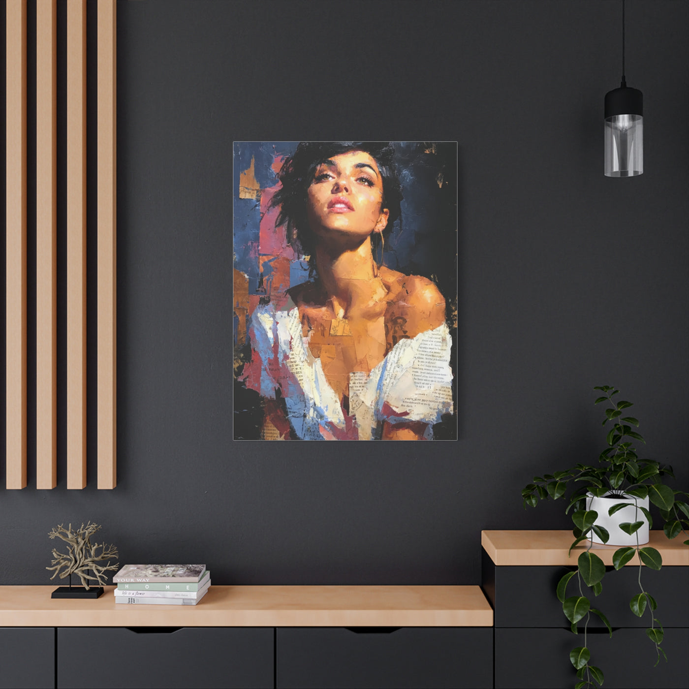 Expressive Fashion Collage Portrait Wall Art & Canvas Print