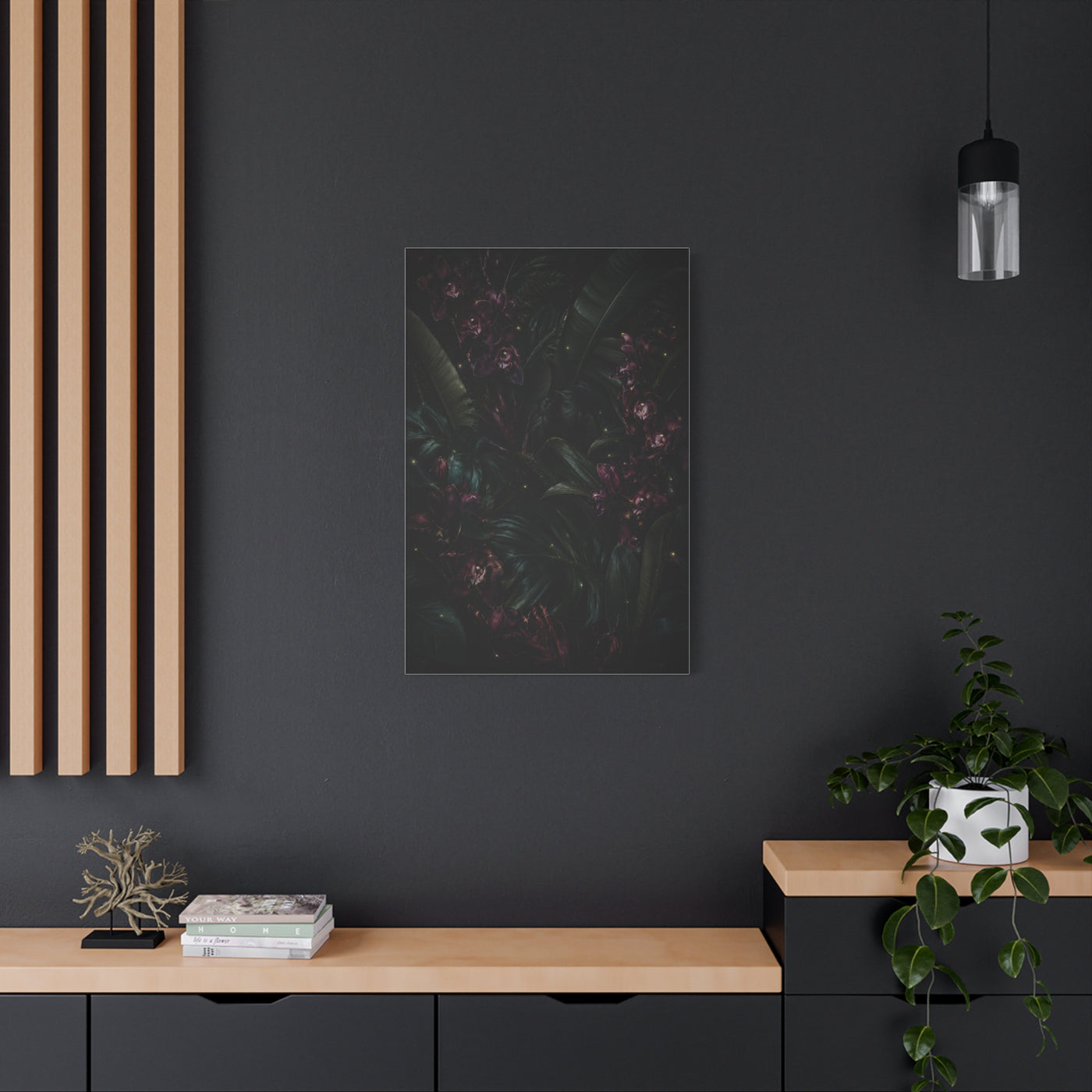 Tropical Noir Orchid Midnight Romance Wall Art & Canvas Print