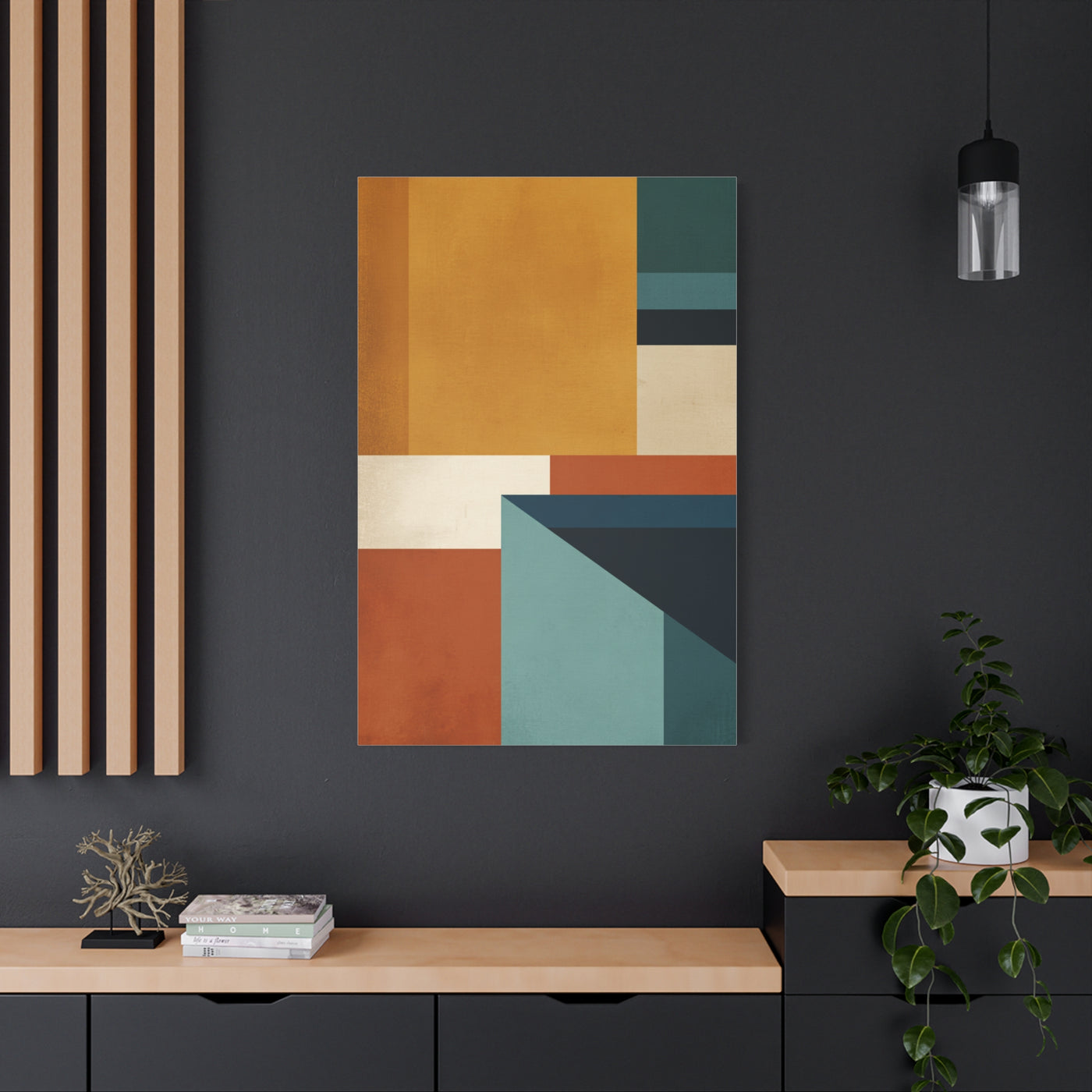 Mid Century Modern Geometric Color Block Wall Art & Canvas Print