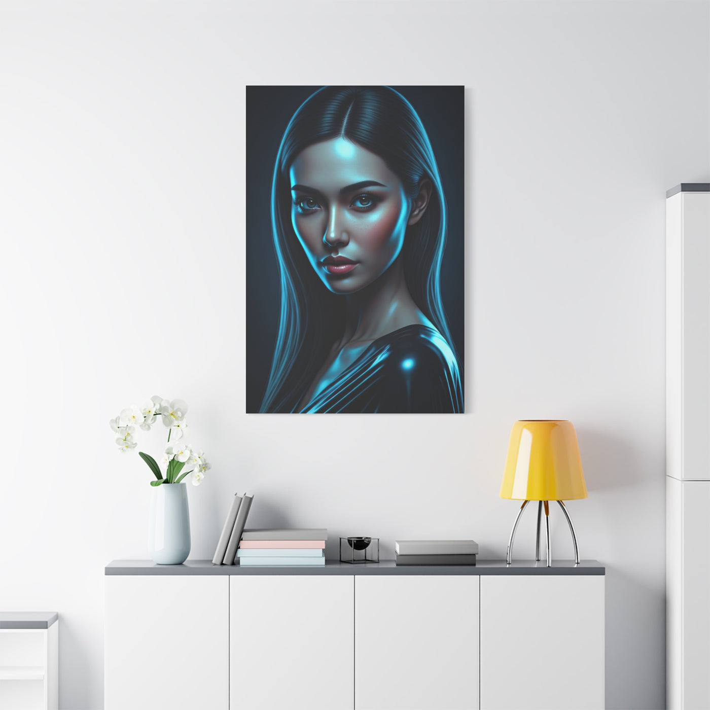 Midnight Blue Gaze Portrait Wall Art & Canvas Prints
