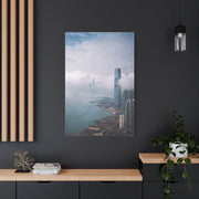 Hong Kong Foggy Harbor Skyline Wall Art & Canvas Print