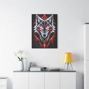 Futuristic Neon Wolf Emblem Geometric Wall Art & Canvas Print