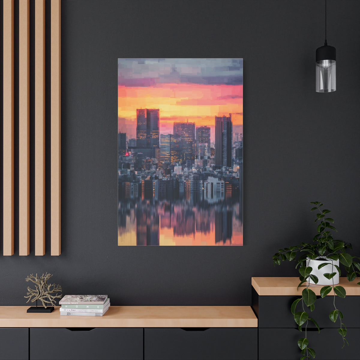 Tokyo Skyline Twilight Reflection Wall Art & Canvas Print