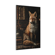 Dark Academia Fox Library Portrait Wall Art & Canvas Print