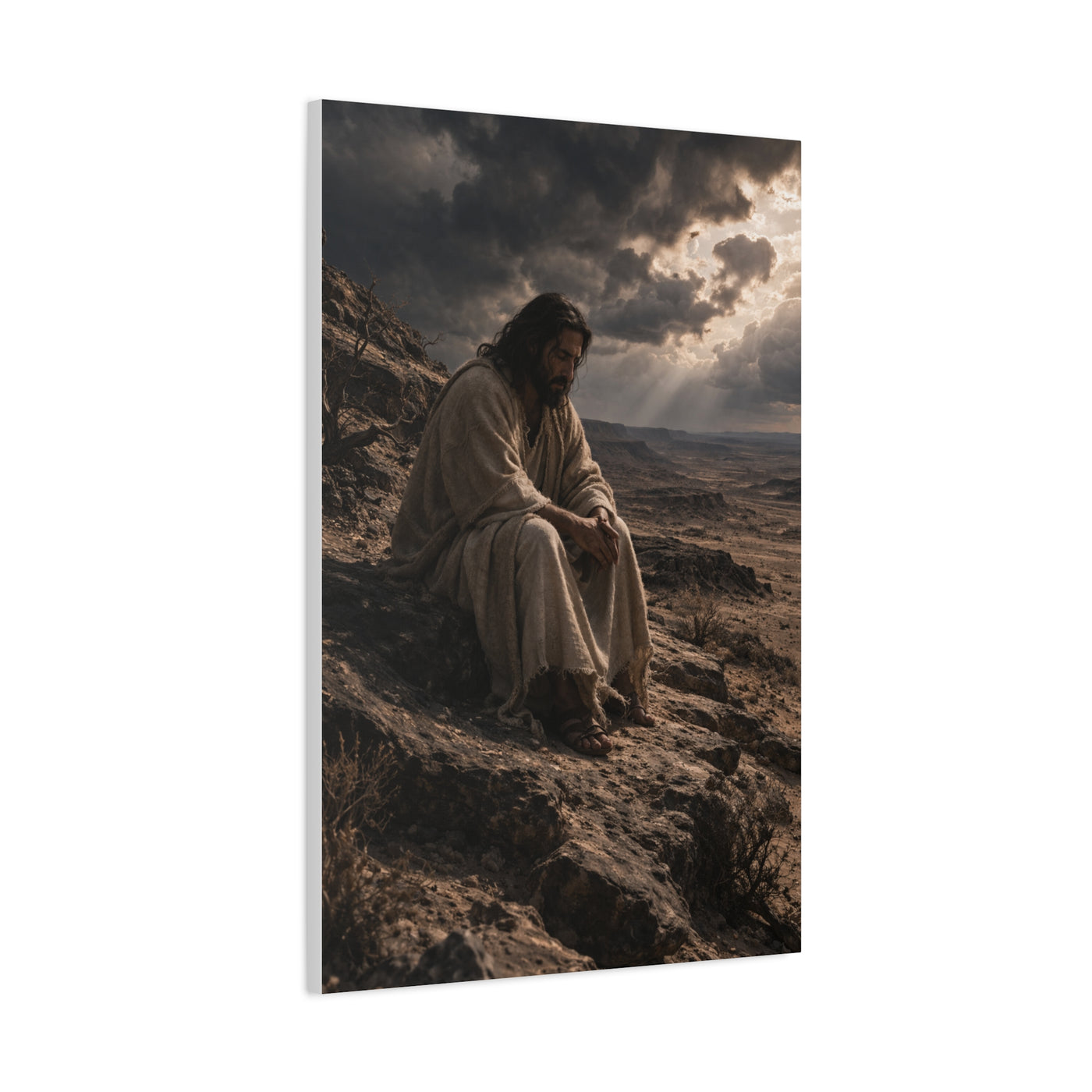 Jesus in the Wilderness Reflection Wall Art & Canvas Print