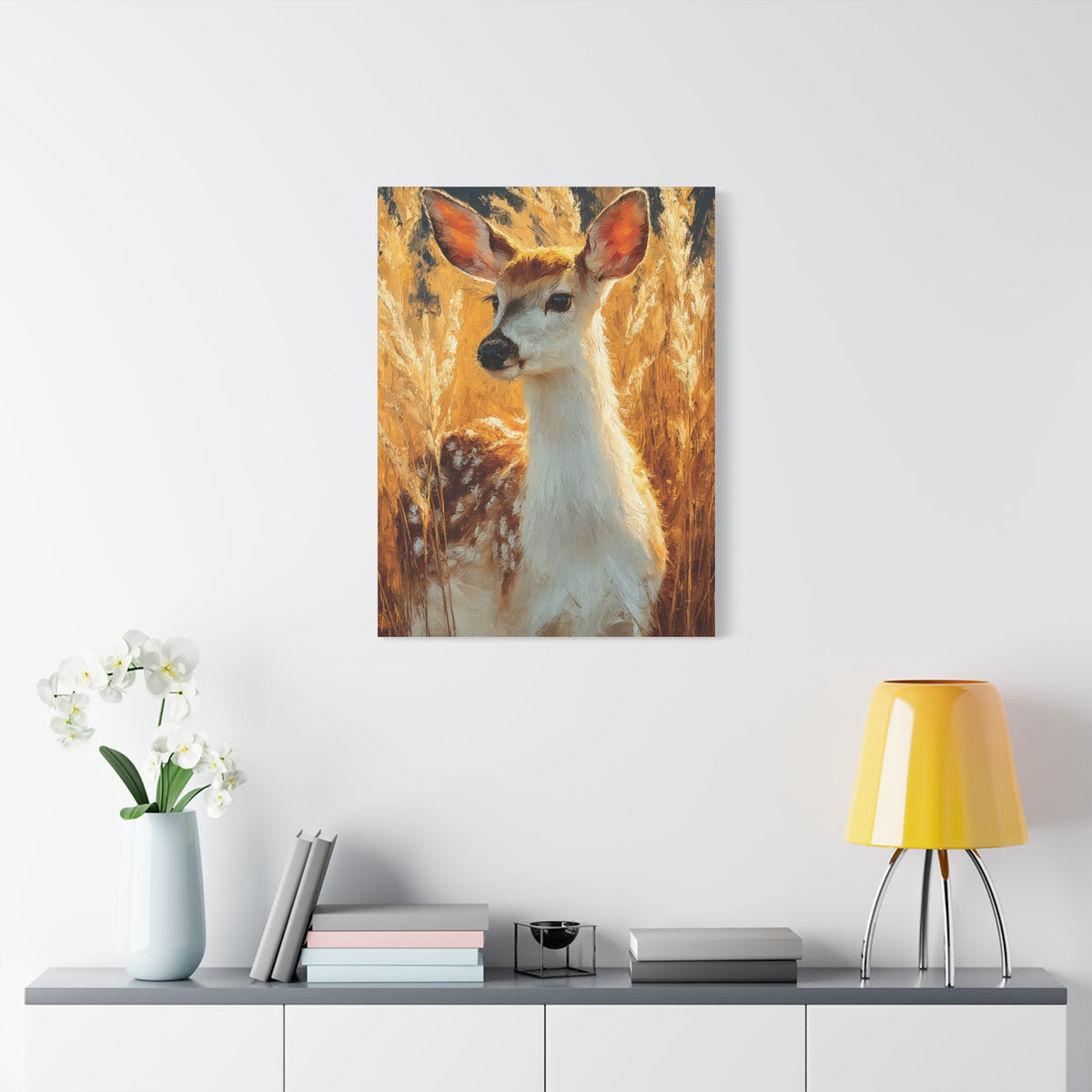 Celestial Moonlit Stag Wall Art & Canvas Print