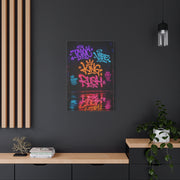 Neon Typography Hustle Street Wall Art & Canvas Print