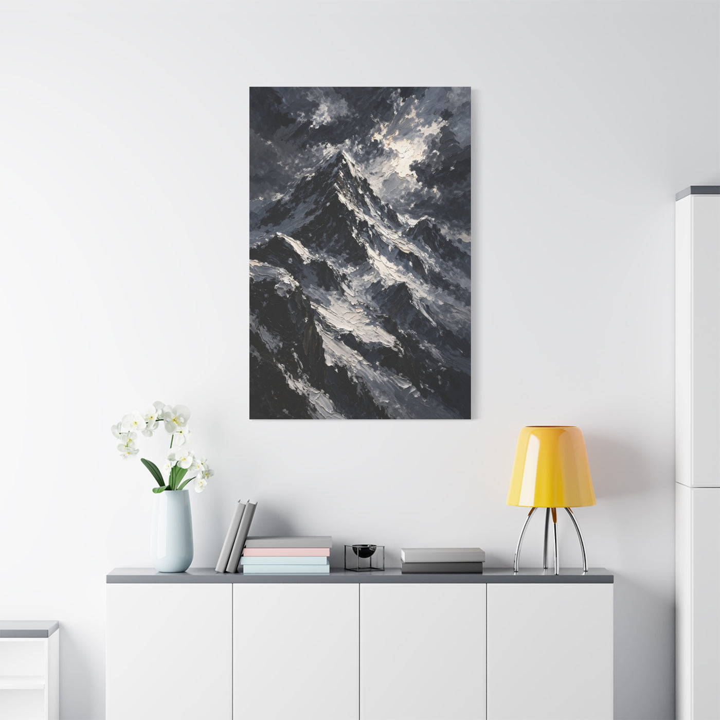 Impasto Oil Alpine Peak Wall Art & Canvas Print